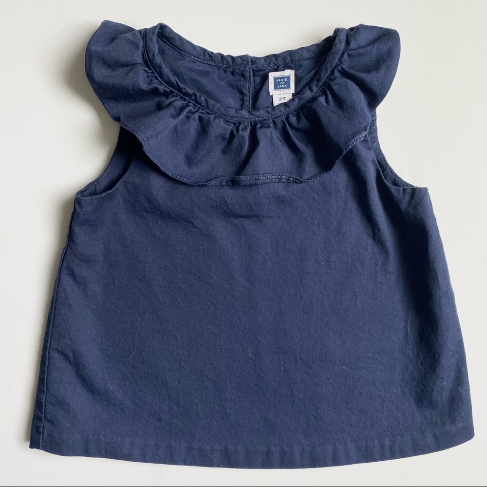 Janie and Jack Navy Girls Top 2T